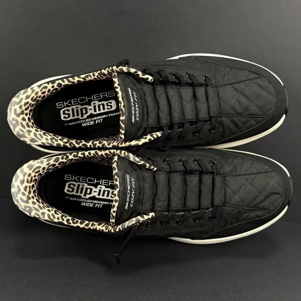 Skechers Slip-ins Cozy Fit Leopard Dream Women’s Size 11 Foam Comfort Shoes New